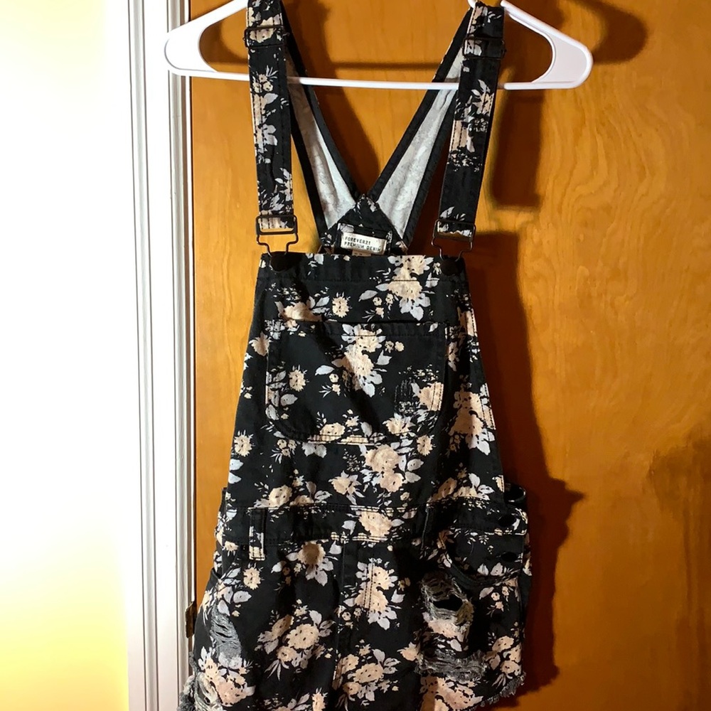 Floral overalls